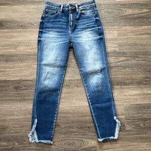 KanCan Dark Blue Distressed Ankle Jeans
